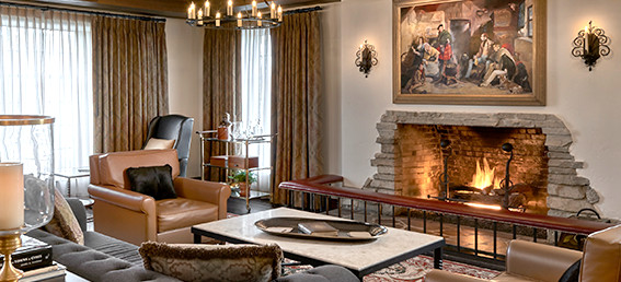 Deer Path Inn fireplace and living room