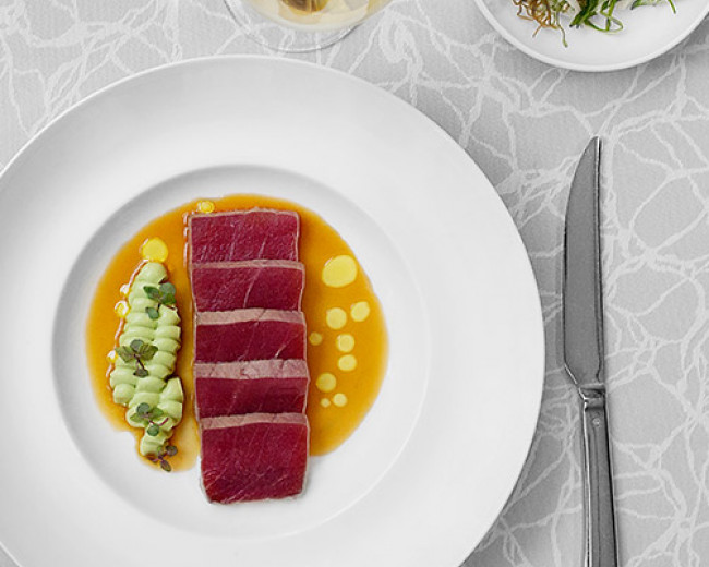 plate of seared tuna