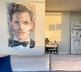 suite with art work on the walls
