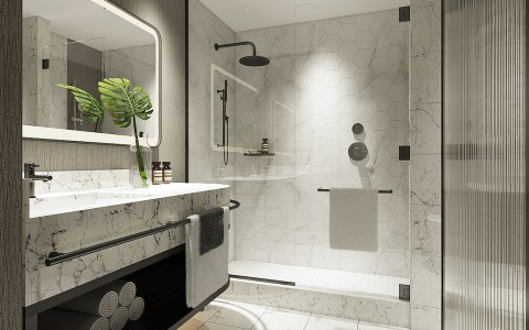 view of an elegant white bathroom