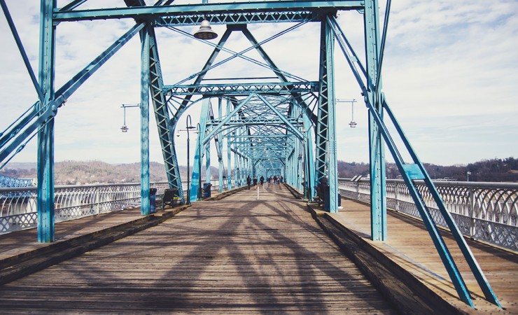 view from the walnut ped bridge