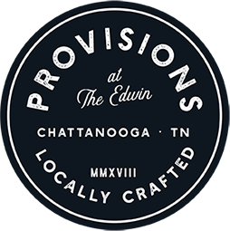 provisions logo with white text