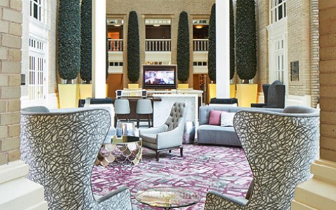 Atlanta Hotels Official Website Georgian Terrace Lobby Area With Seats And Bar
