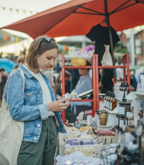 woman at flea market