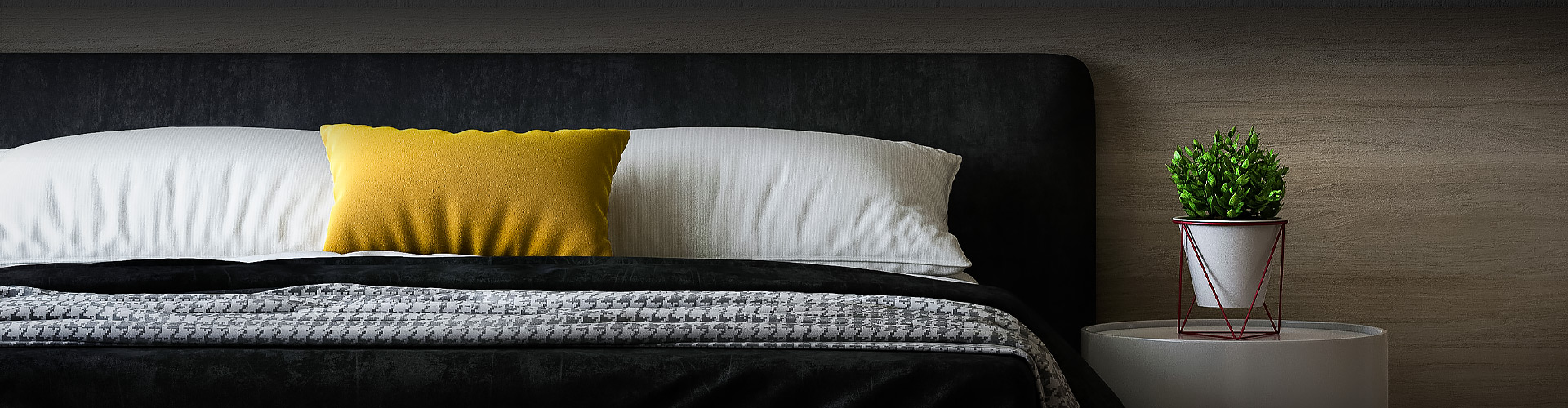 zoomed view of hotel bed pillows with a wquilt