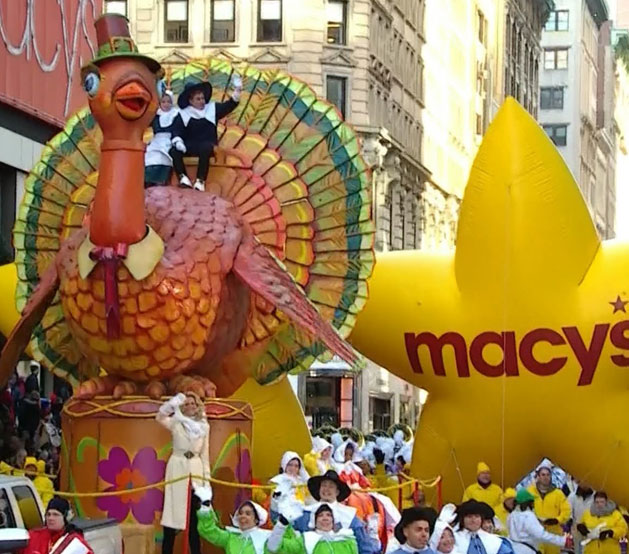 Giant balloon display at the Macys day parade