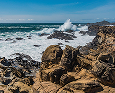 very rocky oceanside