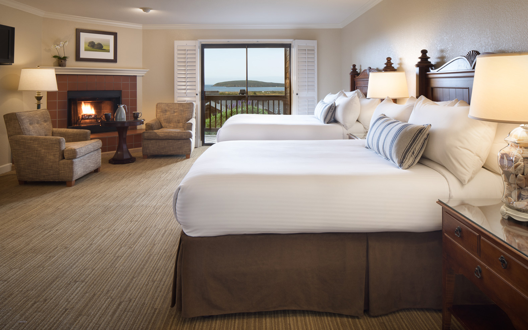spacious accessible hotel room with two beds