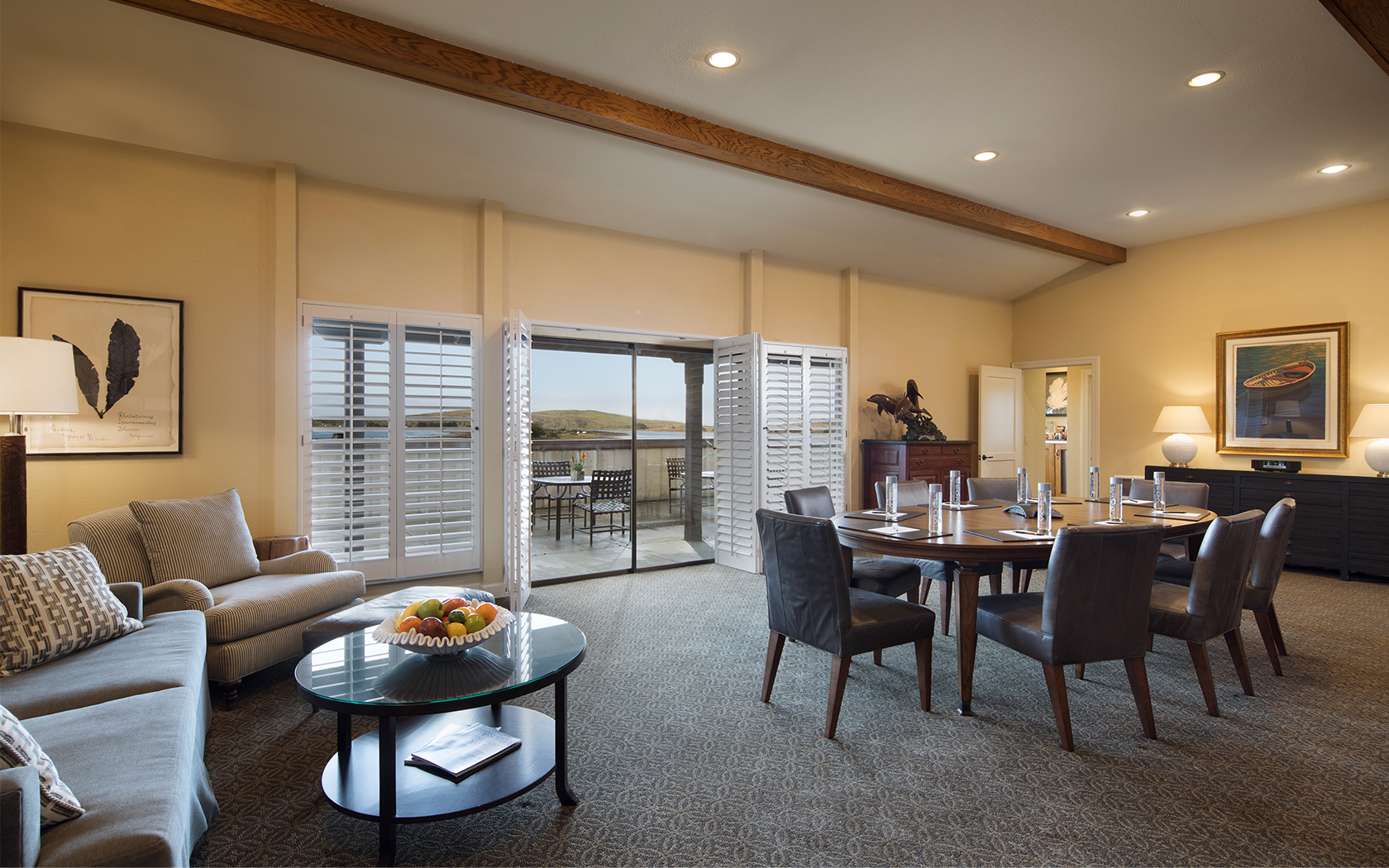 meeting room with a balcony attached