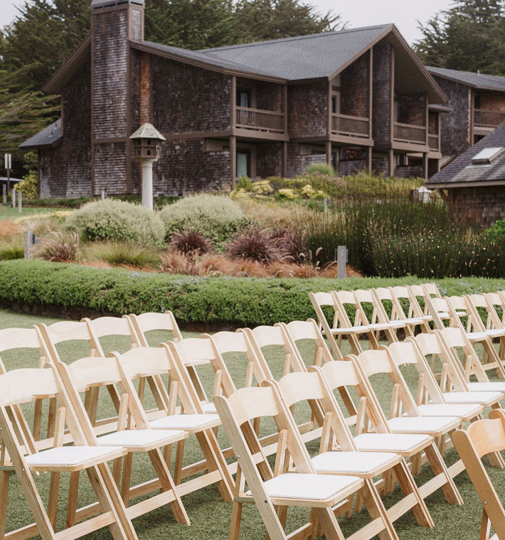 outdoor law set up for a wedding