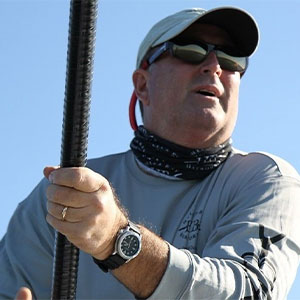 Man holding large fishing rod