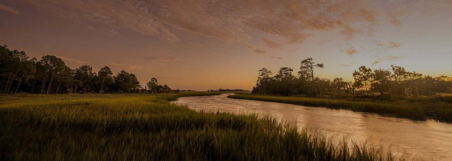 view of the sunset on the river