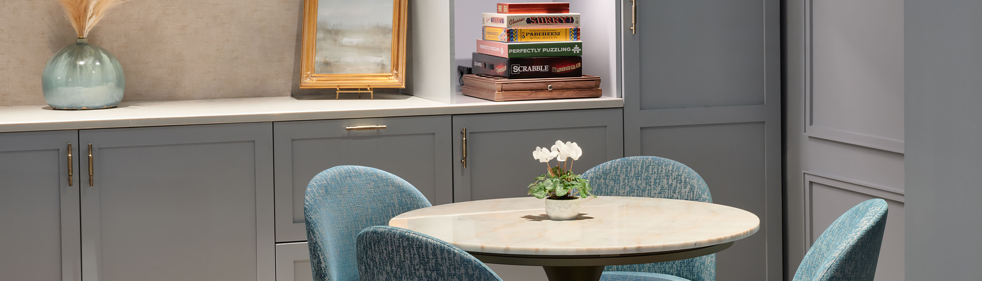 closeup of table in clubroom