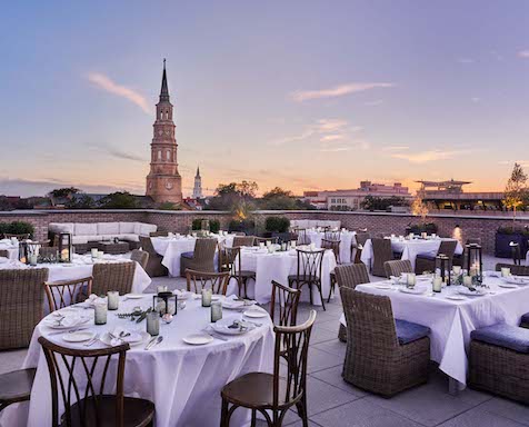 rooftop terrace during event
