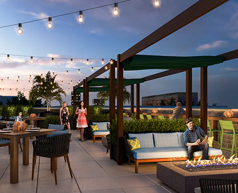 the loutrel rooftop terrace rendering