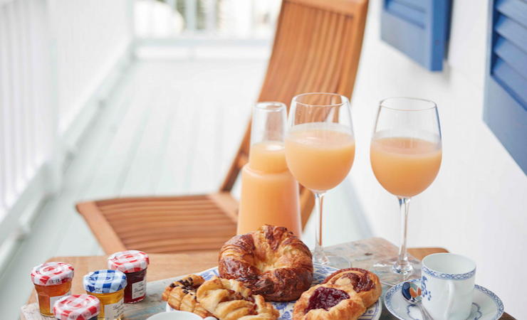 Enjoy the beautiful sunrise and all the fixings for breakfast.