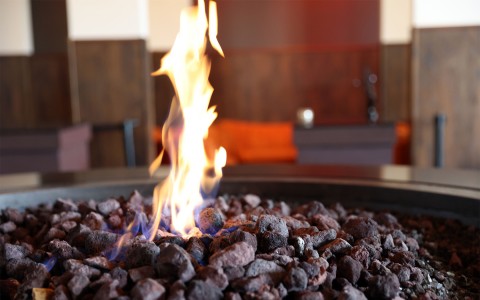 modern fireplace at Fireside