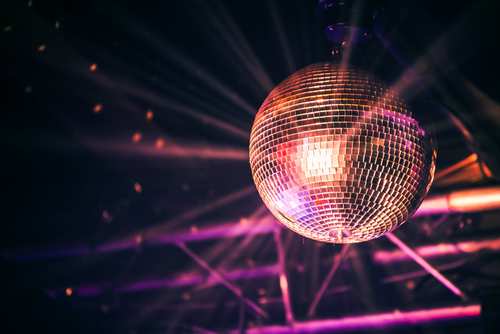 disco ball and laser lights