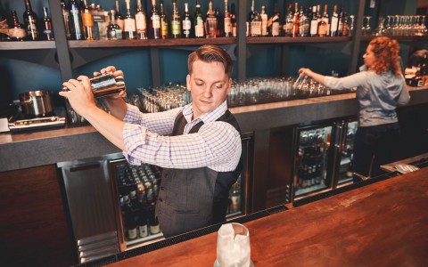 bartender shaking a shaker