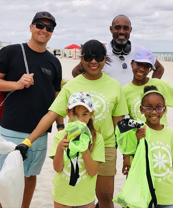 family beach cleanup