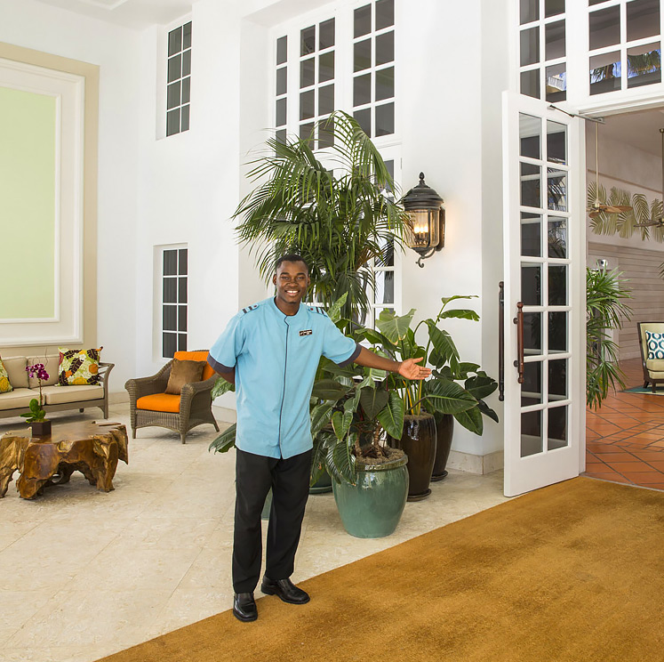 Valet welcoming guests