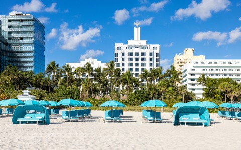 Sun Loungers on Miami Beach