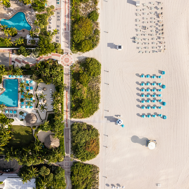 Aerial view of a big beach