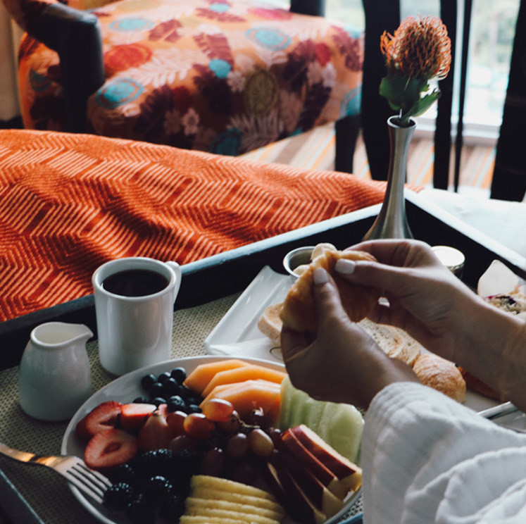 Having breakfast in bed