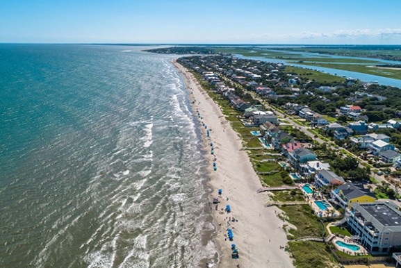 aerial view of the beach