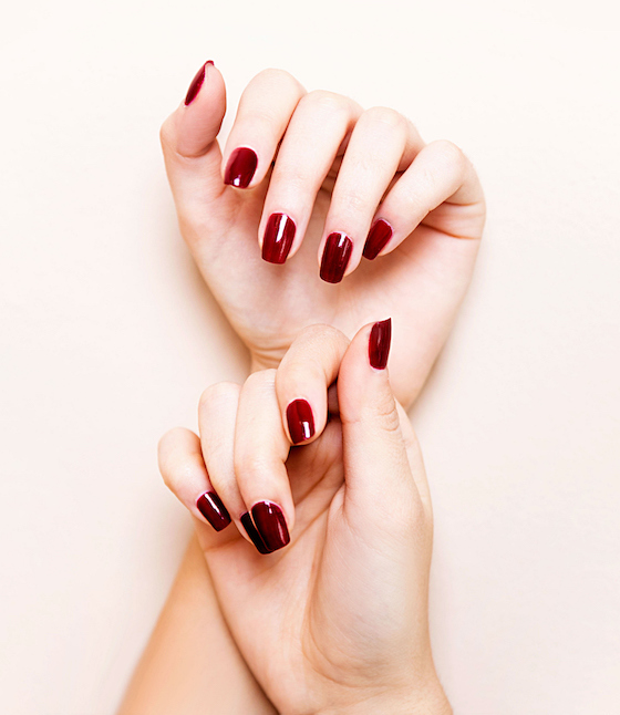 fresh red nail manicure 