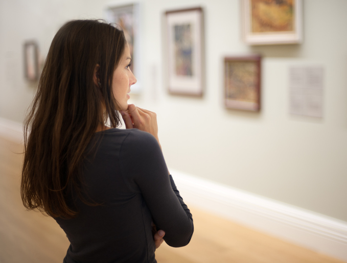 woman at museum