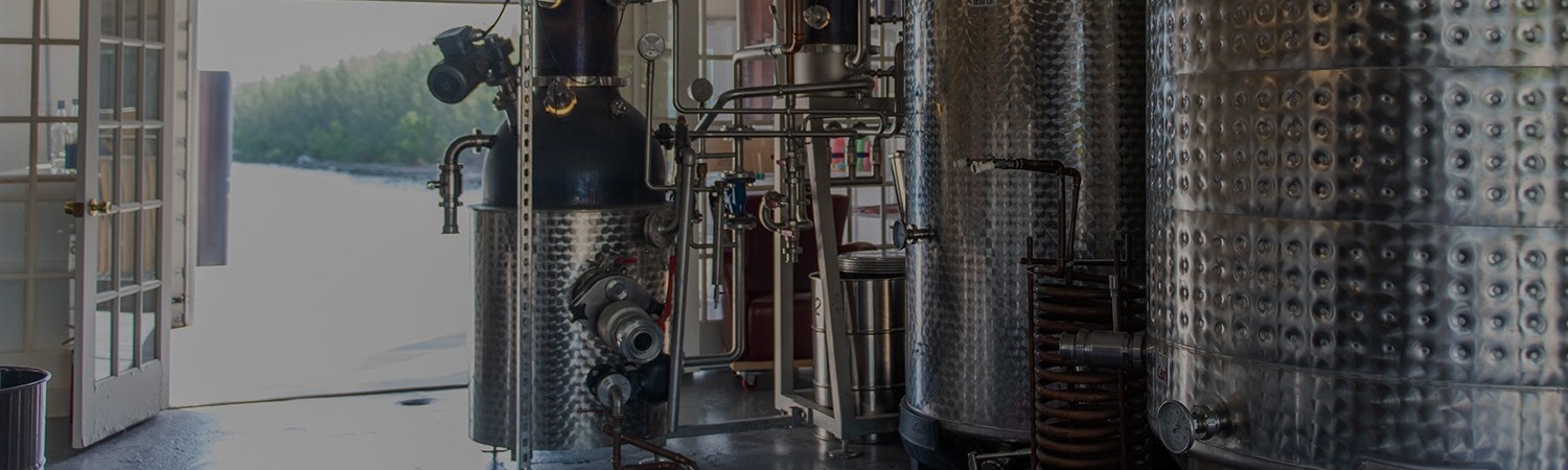 distillery shot with door leading to outside
