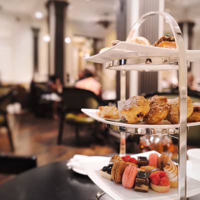 Three tier platter with pastries
