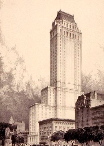 Old sepia photograph of hotel