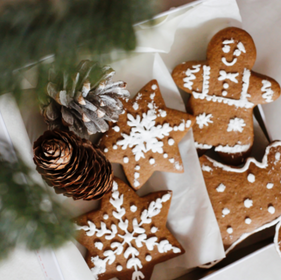 christmas cookies in a box