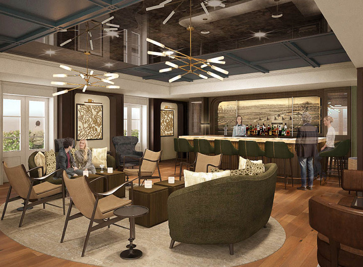 rendering of bar and restaurant