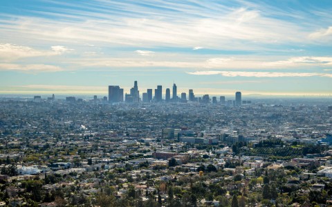 Los Angeles city aerial view