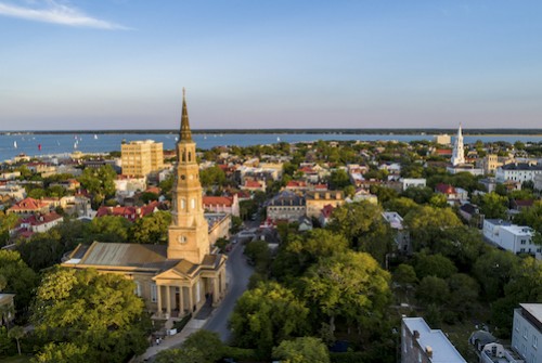 aerial view downtown