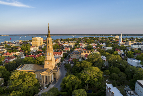 aerial view downtown
