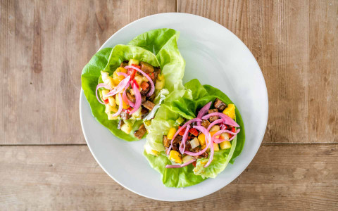 Lettuce wraps on a plate 