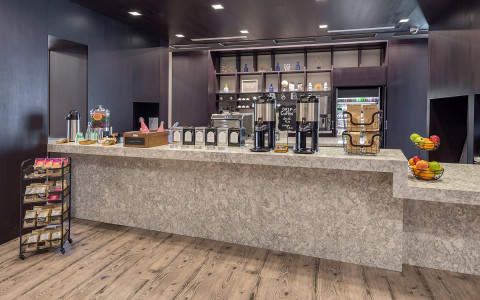 Bar area with snacks and coffee
