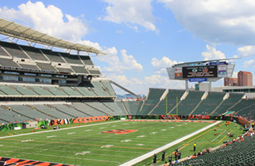 empty bleachers at Paul Brown stadium