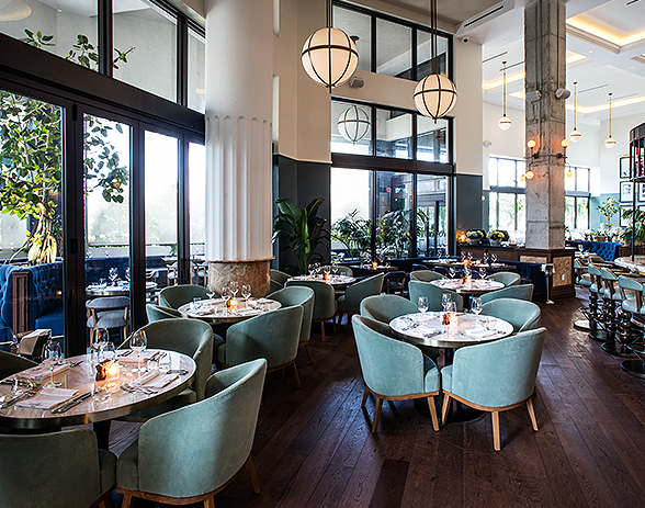 the terrace grill indoor dining space of the seating of table and chairs
