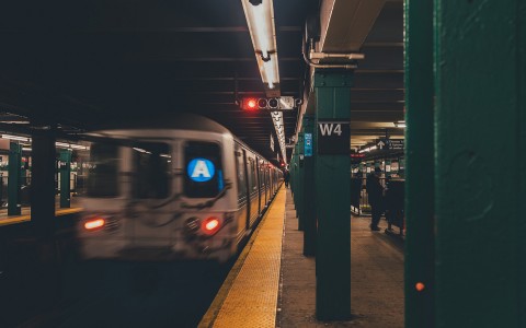 subway train moving 