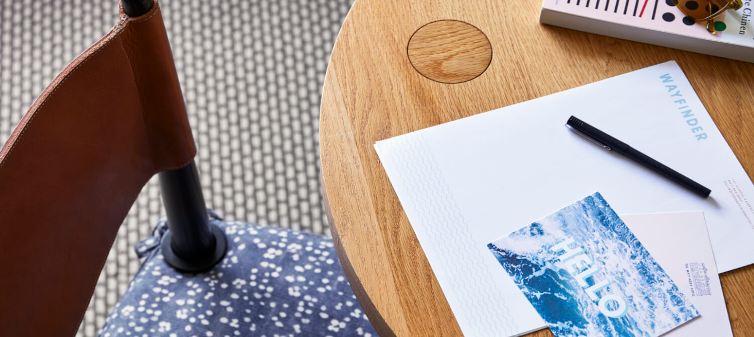 desk with notepad