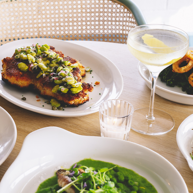 close up of food and drinks