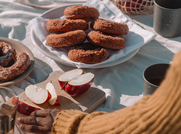 picnic snacks on blanket