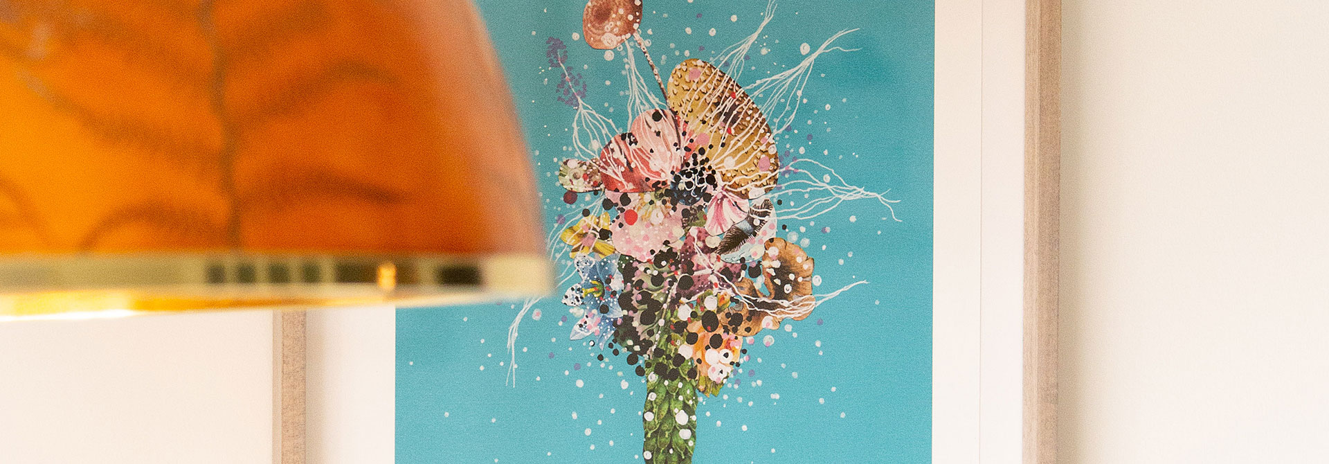 surreal colorful painting of a flower
