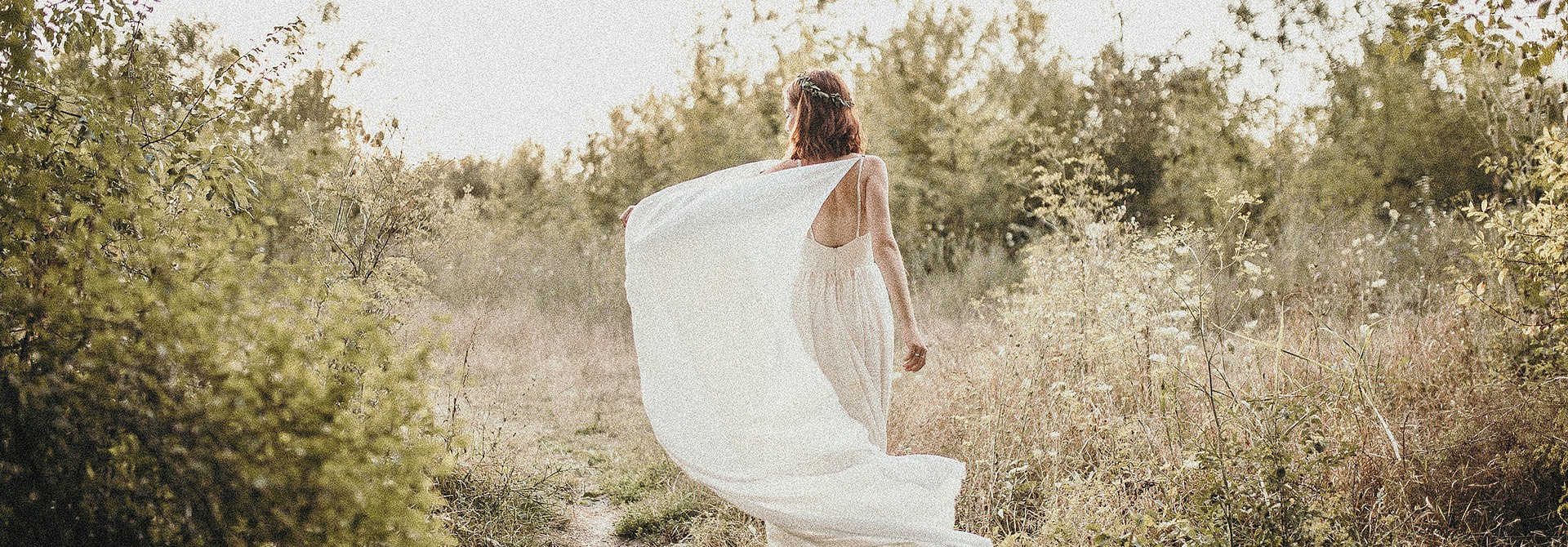 beauty shot of womans wedding dress