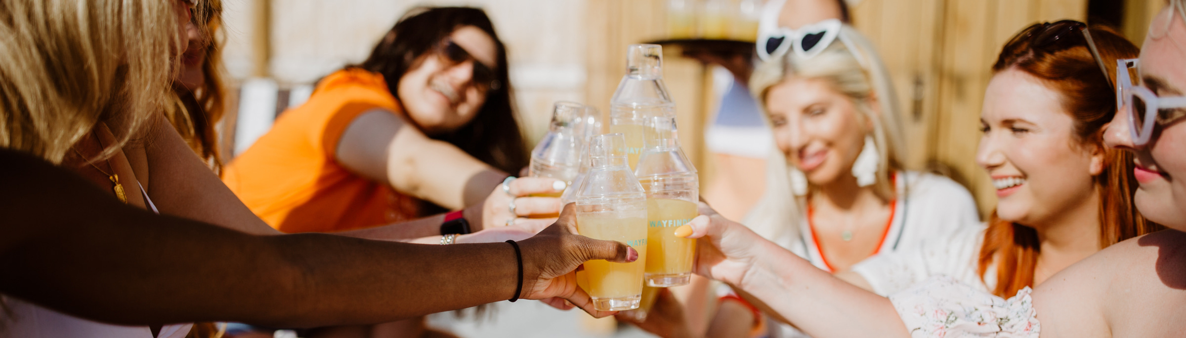 wayfinder friends cheering glasses